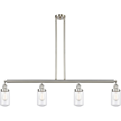 Franklin Restoration Dover 4 Light 49.13 inch Brushed Satin Nickel Island Light Ceiling Light in Clear Glass, Franklin Restoration