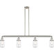 Franklin Restoration Dover 4 Light 49.13 inch Brushed Satin Nickel Island Light Ceiling Light in Clear Glass, Franklin Restoration