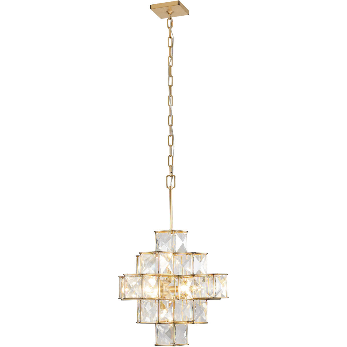 Cubic 6 Light 25.8 inch Calypso Gold Chandelier Ceiling Light