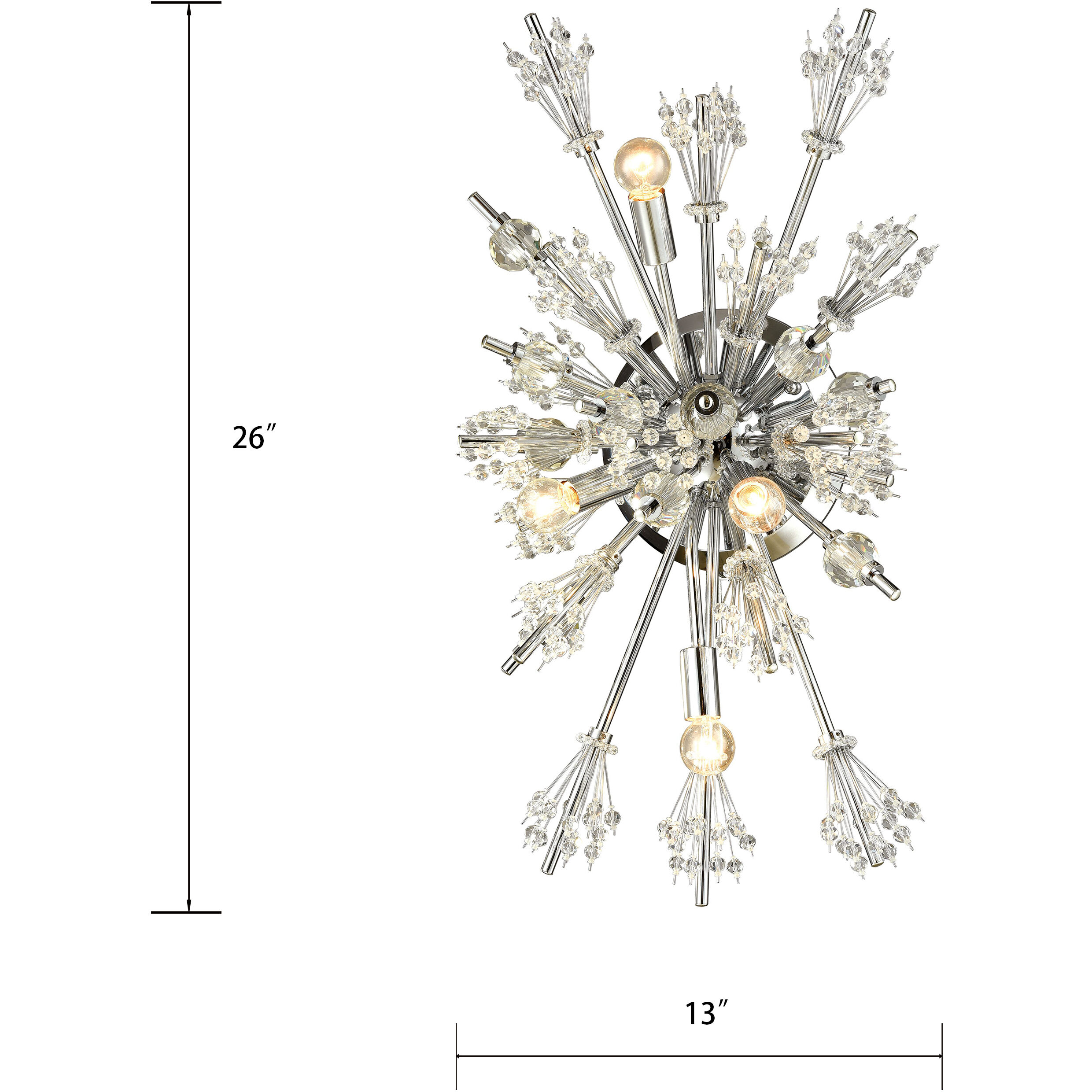 Starburst Sconce Wall Light in Polished Chrome