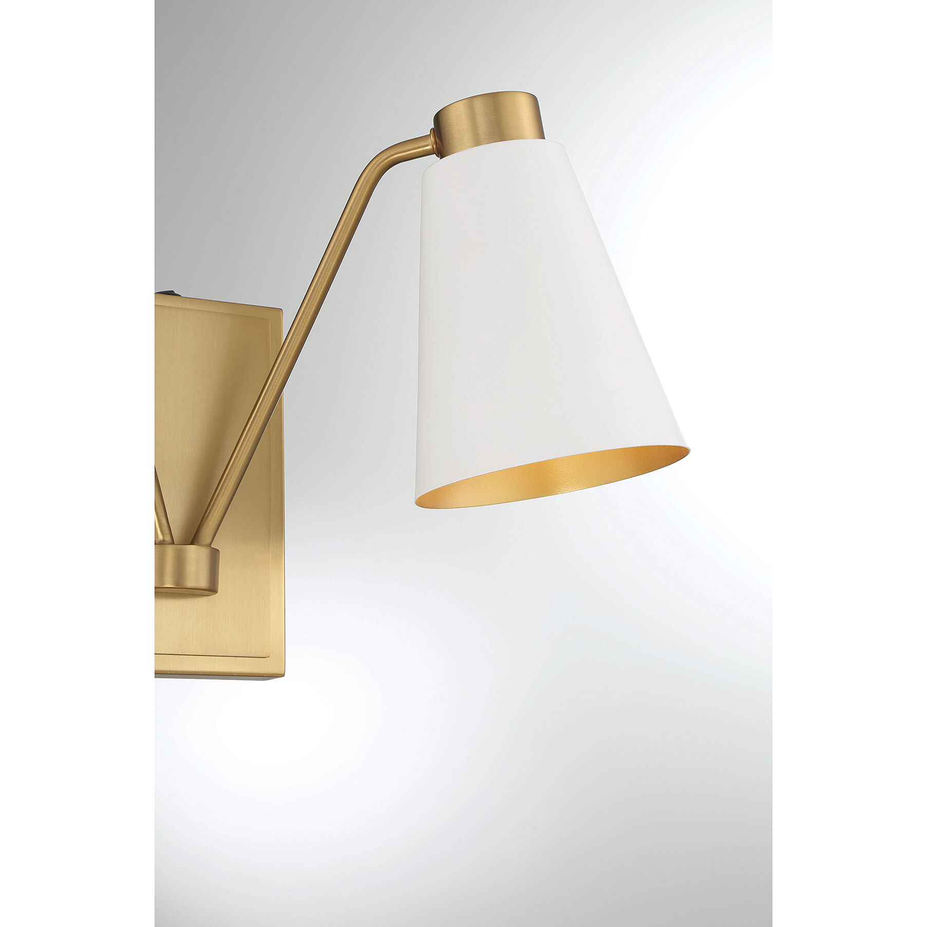 Modern 2 Light 17.5 inch White with Natural Brass Wall Sconce Wall Light