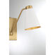 Modern 2 Light 17.5 inch White with Natural Brass Wall Sconce Wall Light