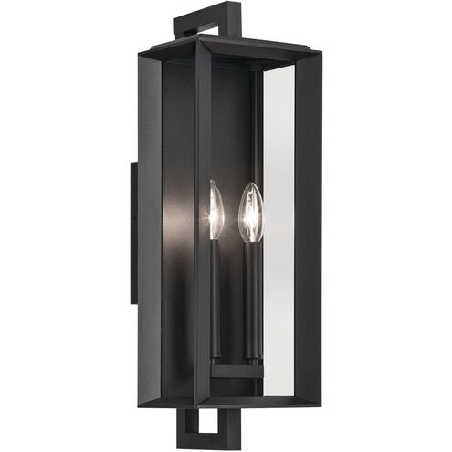 Kroft 2 Light 20.5 inch Black Textured Outdoor Wall, Medium