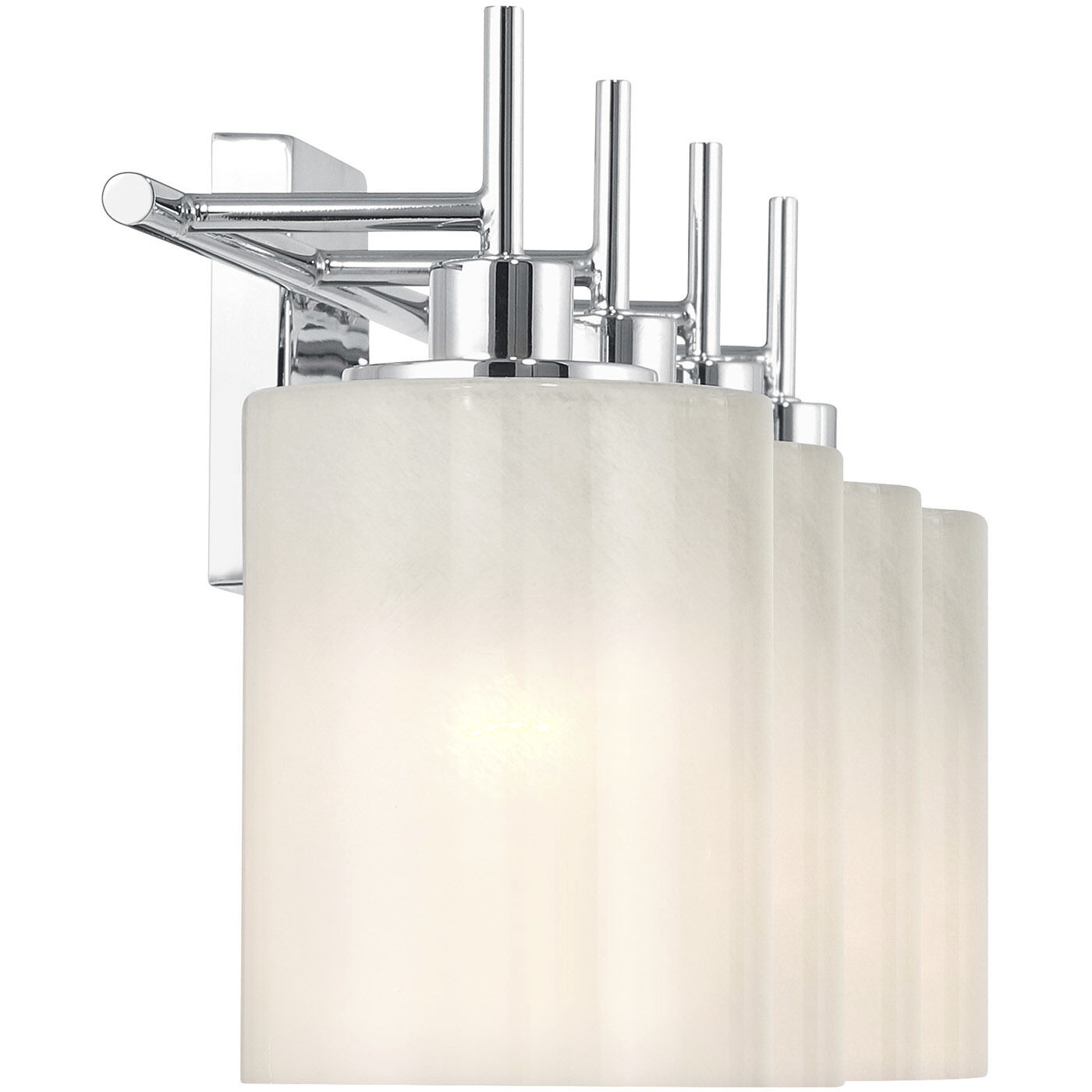Modern 4 Light 30.75 inch Chrome Bathroom Vanity Light Wall Light
