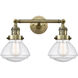 Franklin Restoration Olean 2 Light 17 inch Antique Brass Bath Vanity Light Wall Light in Incandescent, Seedy Glass, Franklin Restoration