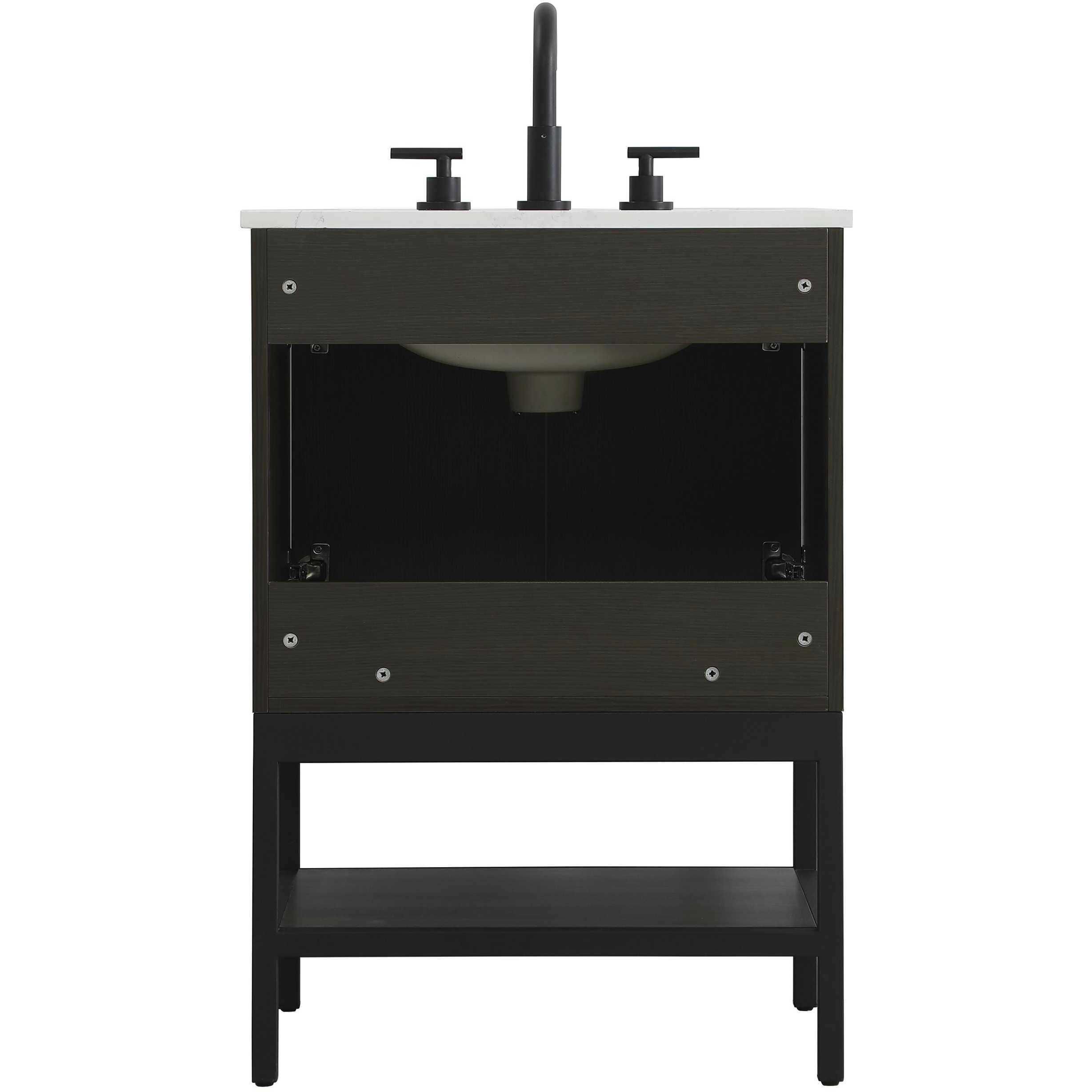 Lennox 24 X 34 inch Mocha Brown Bathroom Vanity Cabinet