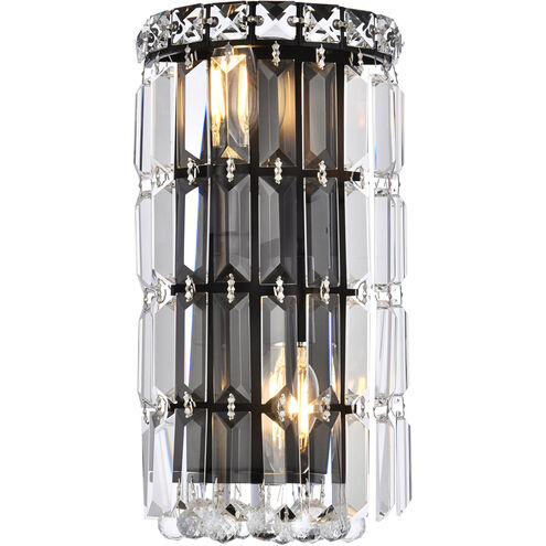 Maxime 2 Light 4 inch Black and Clear Wall Sconce Wall Light