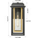 Mansfield 1 Light 16.5 inch Matte Black with Brass Outdoor Sconce in Seedy Glass