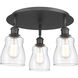 Ellery 3 Light 16.5 inch Matte Black Flush Mount Ceiling Light in Clear
