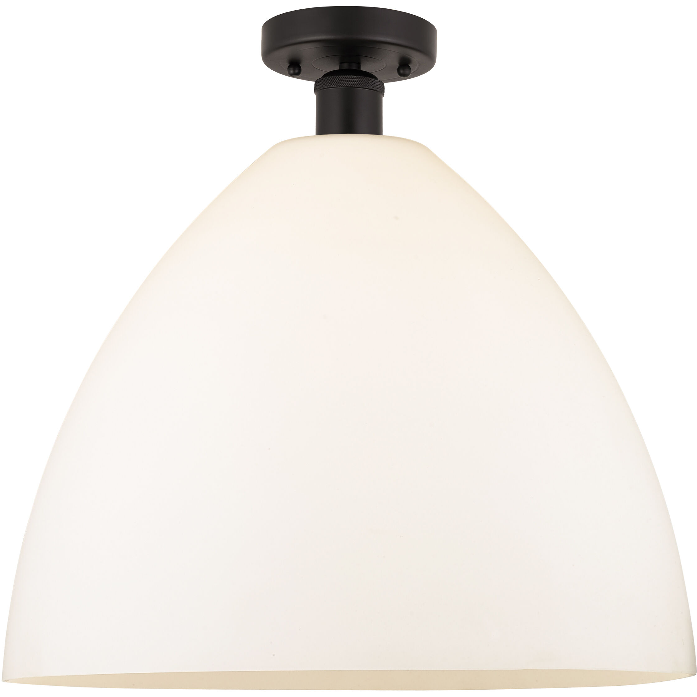 Edison Bristol Glass 1 Light 16 inch Oil Rubbed Bronze Semi-Flush Mount Ceiling Light in Matte White Glass