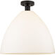 Edison Bristol Glass 1 Light 16 inch Oil Rubbed Bronze Semi-Flush Mount Ceiling Light in Matte White Glass