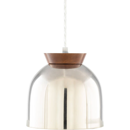 Fabiolus 1 Light 6 inch Nickel and Brown Pendant Ceiling Light
