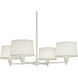 Real Simple 4 Light 15 inch Stardust White Powder Coat Chandelier Ceiling Light