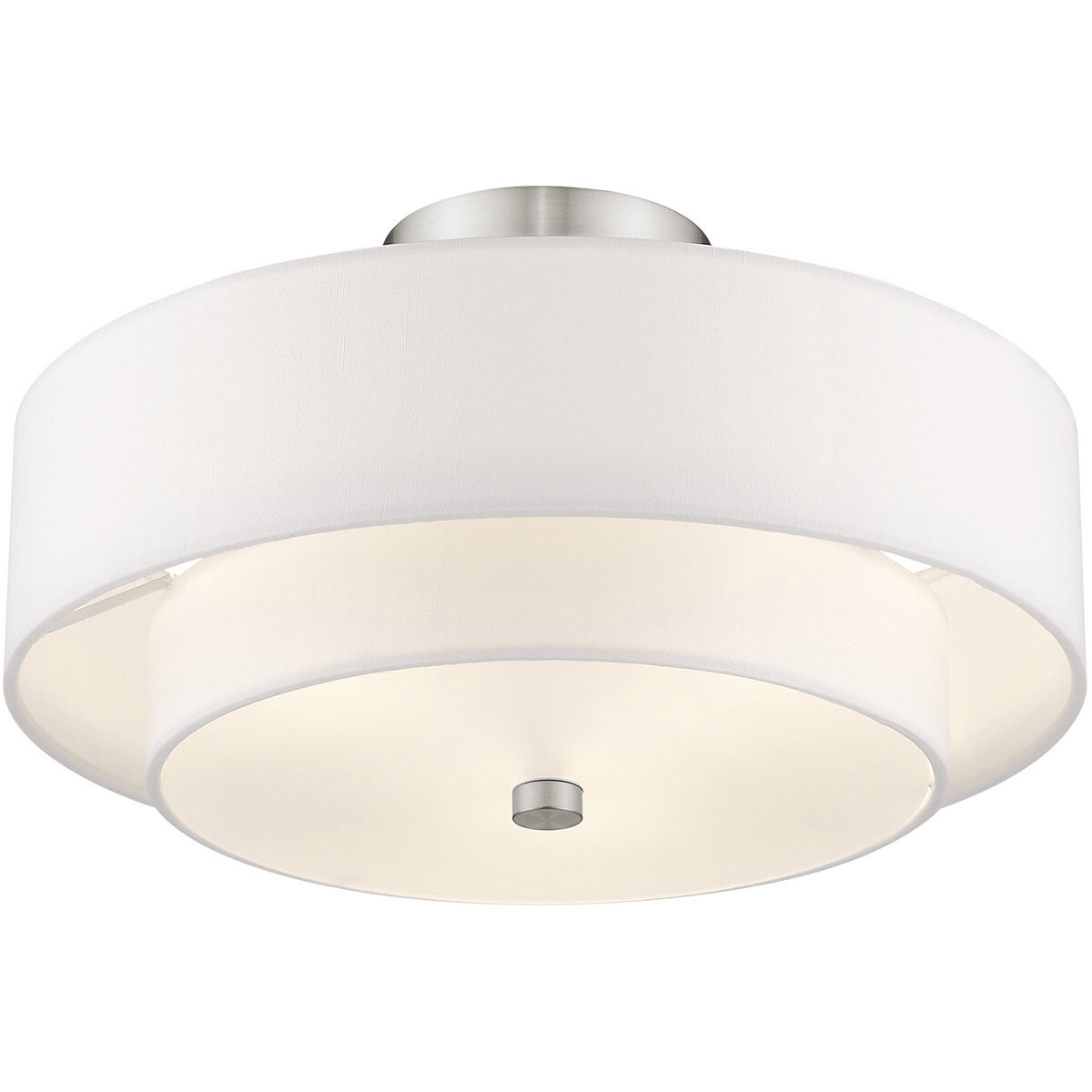 Claremont 3 Light 15 inch Brushed Nickel Semi-Flush Mount Ceiling Light