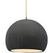 Radiance 1 Light 12.25 inch Gloss Grey and Antique Brass Pendant Ceiling Light