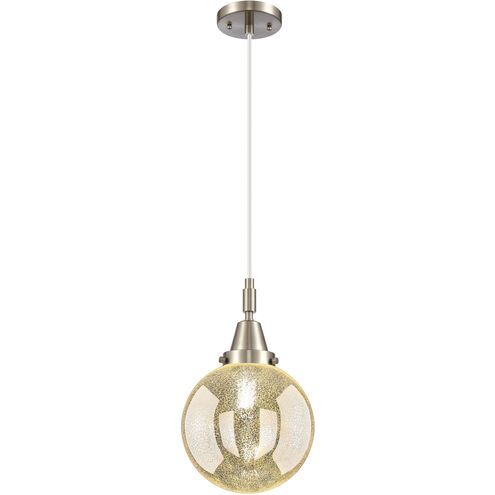 Beacon 1 Light 8 inch Brushed Satin Nickel Mini Pendant Ceiling Light in Mercury Glass