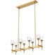 Salita 8 Light 9.38 inch Vintage Brass Pendant Ceiling Light in Clear Crystal