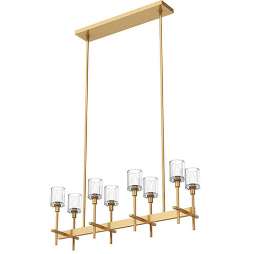 Salita 8 Light 9.38 inch Vintage Brass Pendant Ceiling Light in Clear Crystal