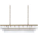 East 7 Light 55.12 inch Antique Brass Chandelier Ceiling Light, Rectangular