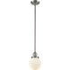 Franklin Restoration Beacon 1 Light 6 inch Brushed Satin Nickel Mini Pendant Ceiling Light in Incandescent, Matte White, Franklin Restoration
