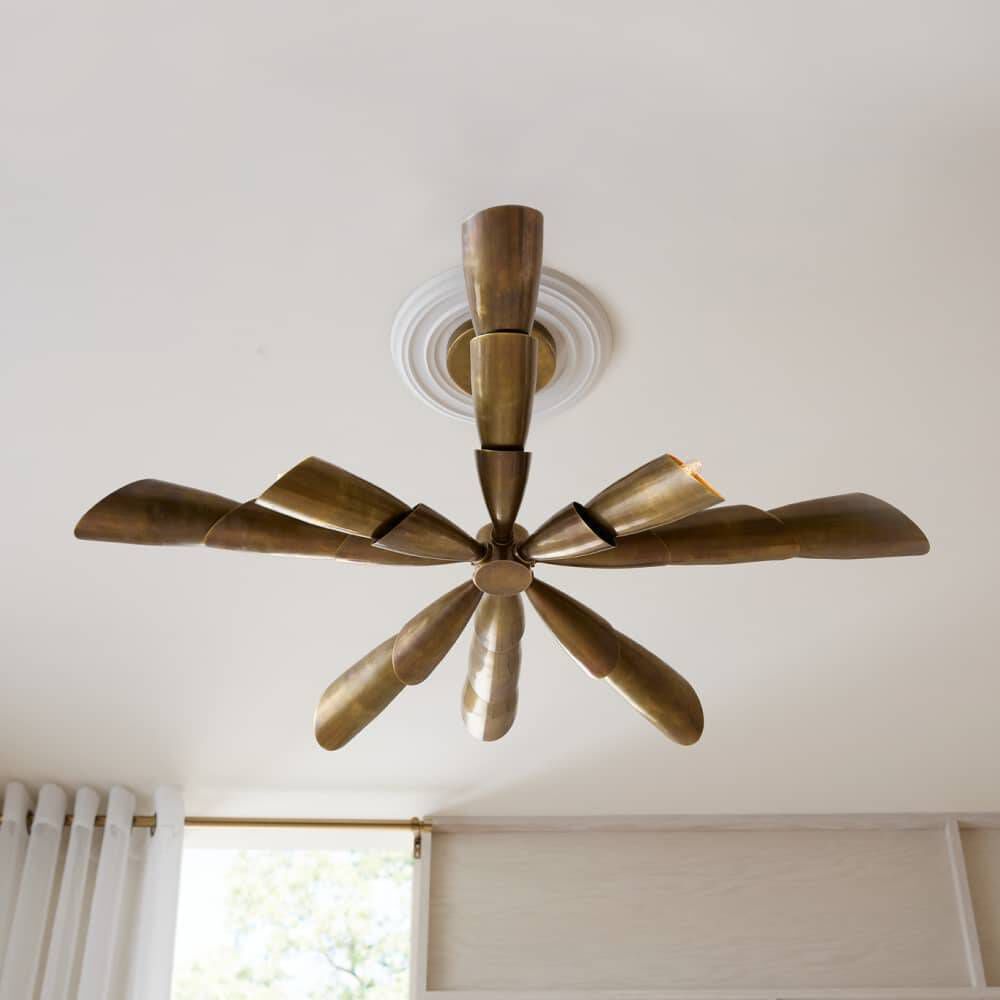 Morgan 8 Light 43.5 inch Vintage Brass Semi Flush Mount Ceiling Light