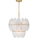 Marclaire 6 Light 19.75 inch Legacy Brass Pendant Ceiling Light in Clear Textured Handmade Glass