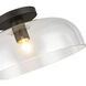 Alora Mood Sylvia 1 Light 12 inch Matte Black Semi Flush Mount Ceiling Light