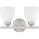 Jameson 2 Light 13 inch Brushed Nickel Vanity Light Wall Light