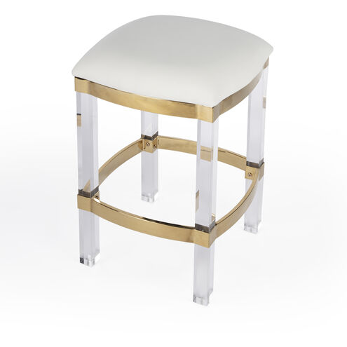 Jordan Acrylic & Polished Brass Bar Stool