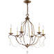 Chesterfield 6 Light 25 inch Hand Applied Venetian Golden Bronze Chandelier Ceiling Light