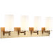 Candela Wall Sconce Wall Light in Aged Gold Brass and Opal Glass