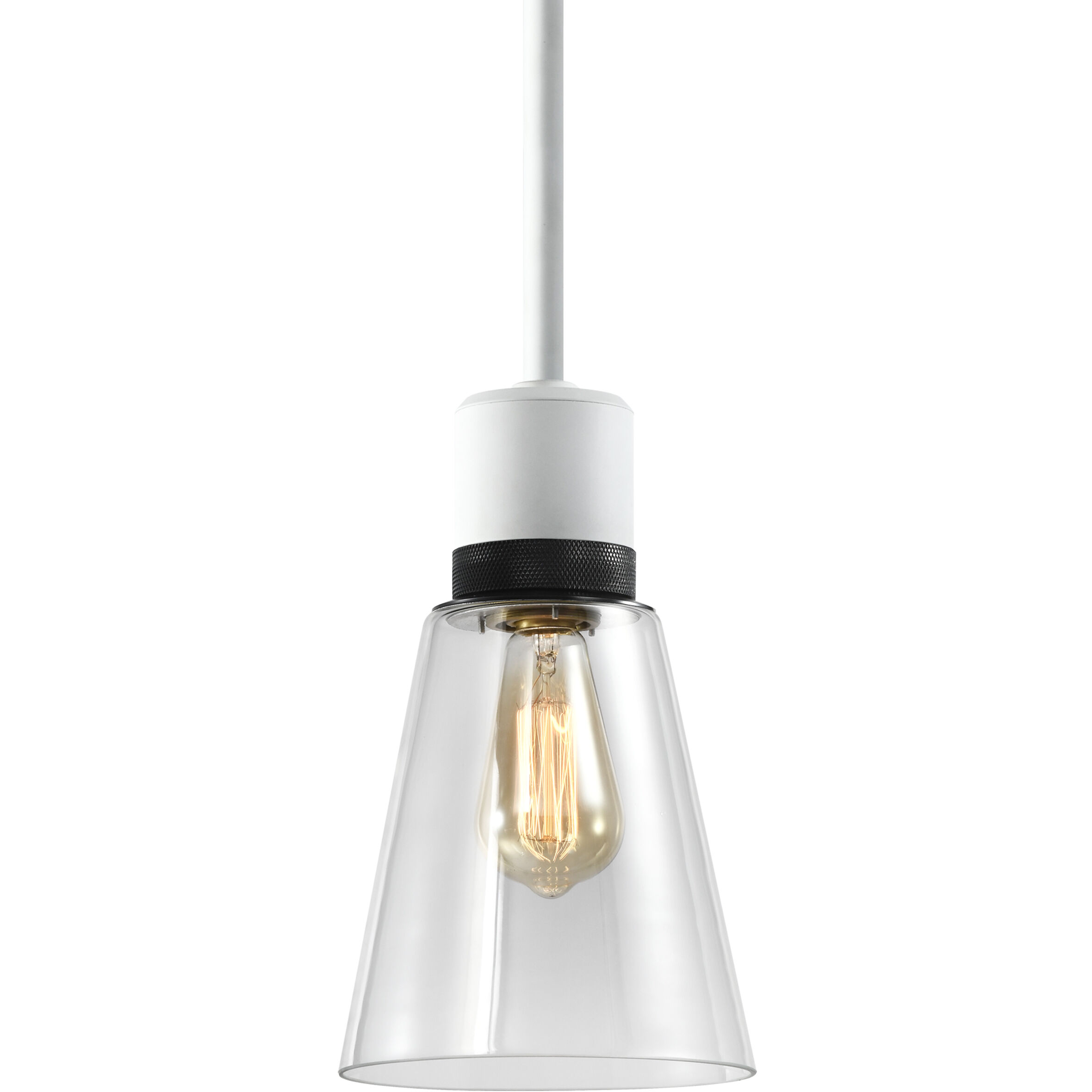 Zigrina 1 Light 7.13 inch Matte White with Satin Brushed Black Pendant Ceiling Light