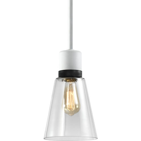 Zigrina 1 Light 7.13 inch Matte White with Satin Brushed Black Pendant Ceiling Light