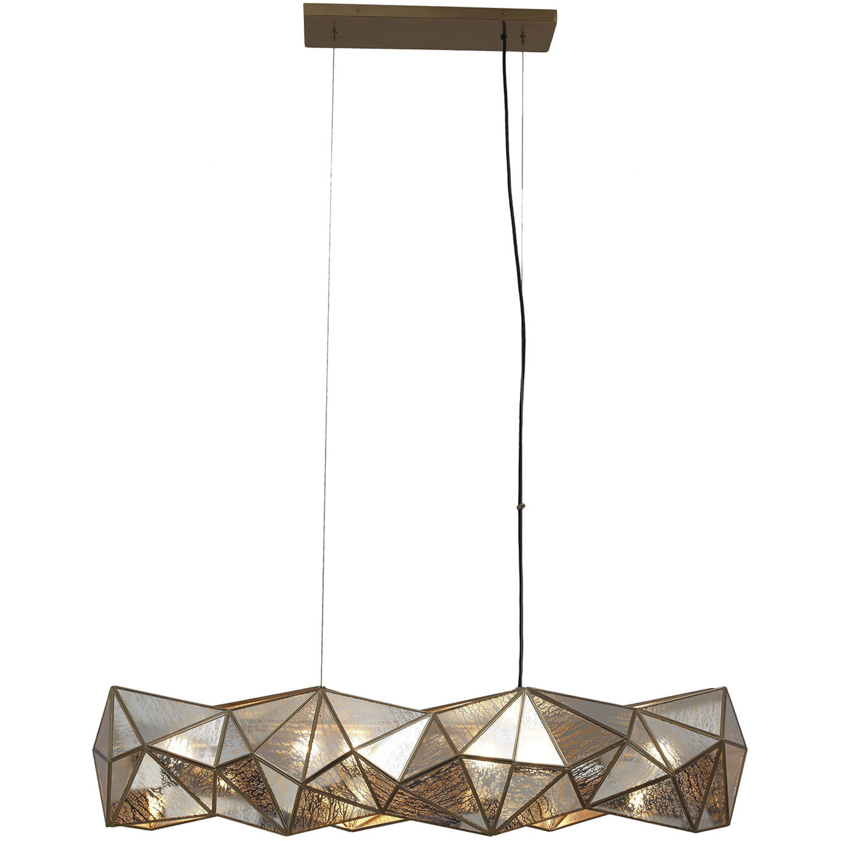 Geo-Gem 6 Light 48 inch Brass Antique Island Light Ceiling Light