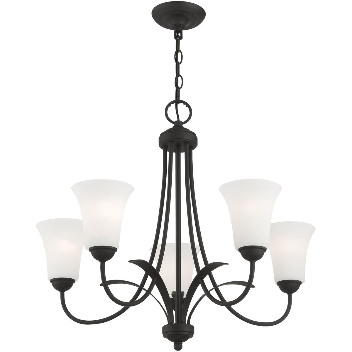 Ridgedale 5 Light 26 inch Black Chandelier Ceiling Light