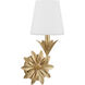 Broche Bath Sconce Wall Light in Antique Gold