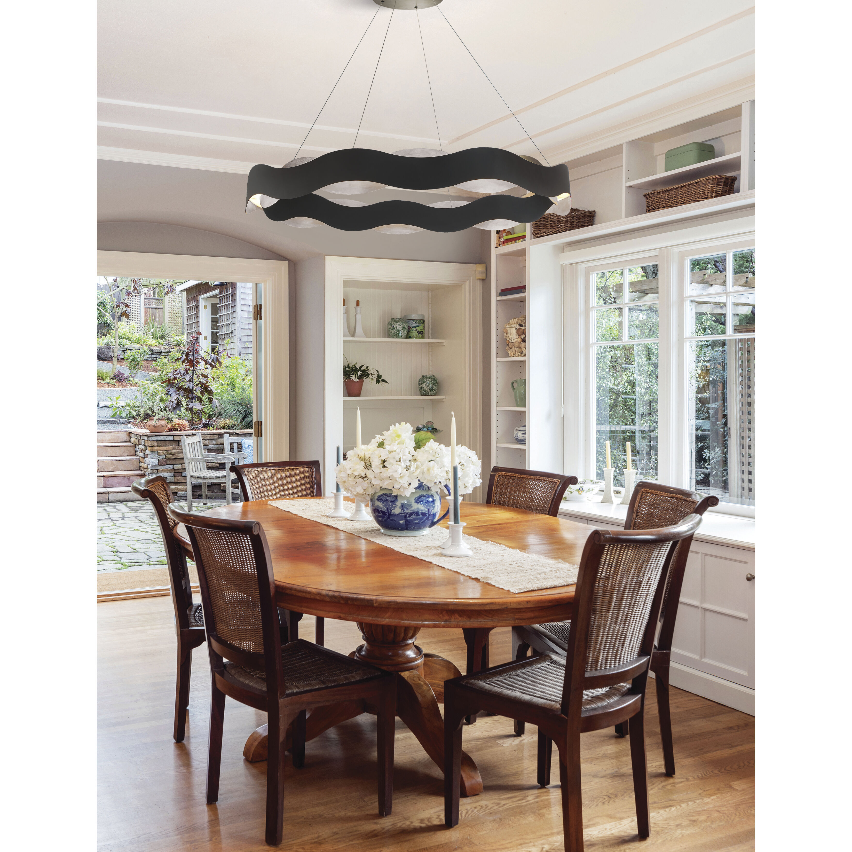 Vaughan LED 46 inch Silver and Black Chandelier Ceiling Light