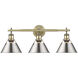 Orwell 3 Light 27 inch Aged Brass Vanity Lighting Wall Light in Pewter