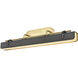 Valise LED 39.96 inch Vintage Brass and Tuxedo Leather Bath Vanity Wall Light