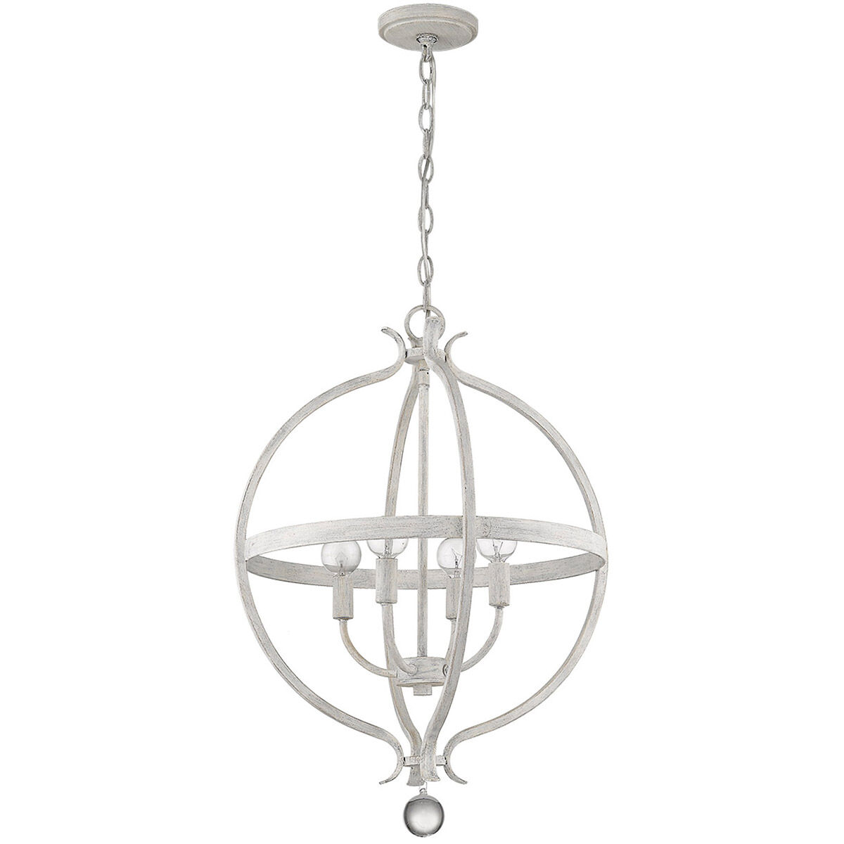 Callie 4 Light 18 inch Country White Pendant Ceiling Light