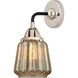 Nouveau 2 Chatham LED 6 inch Black Polished Nickel Sconce Wall Light in Mercury Glass