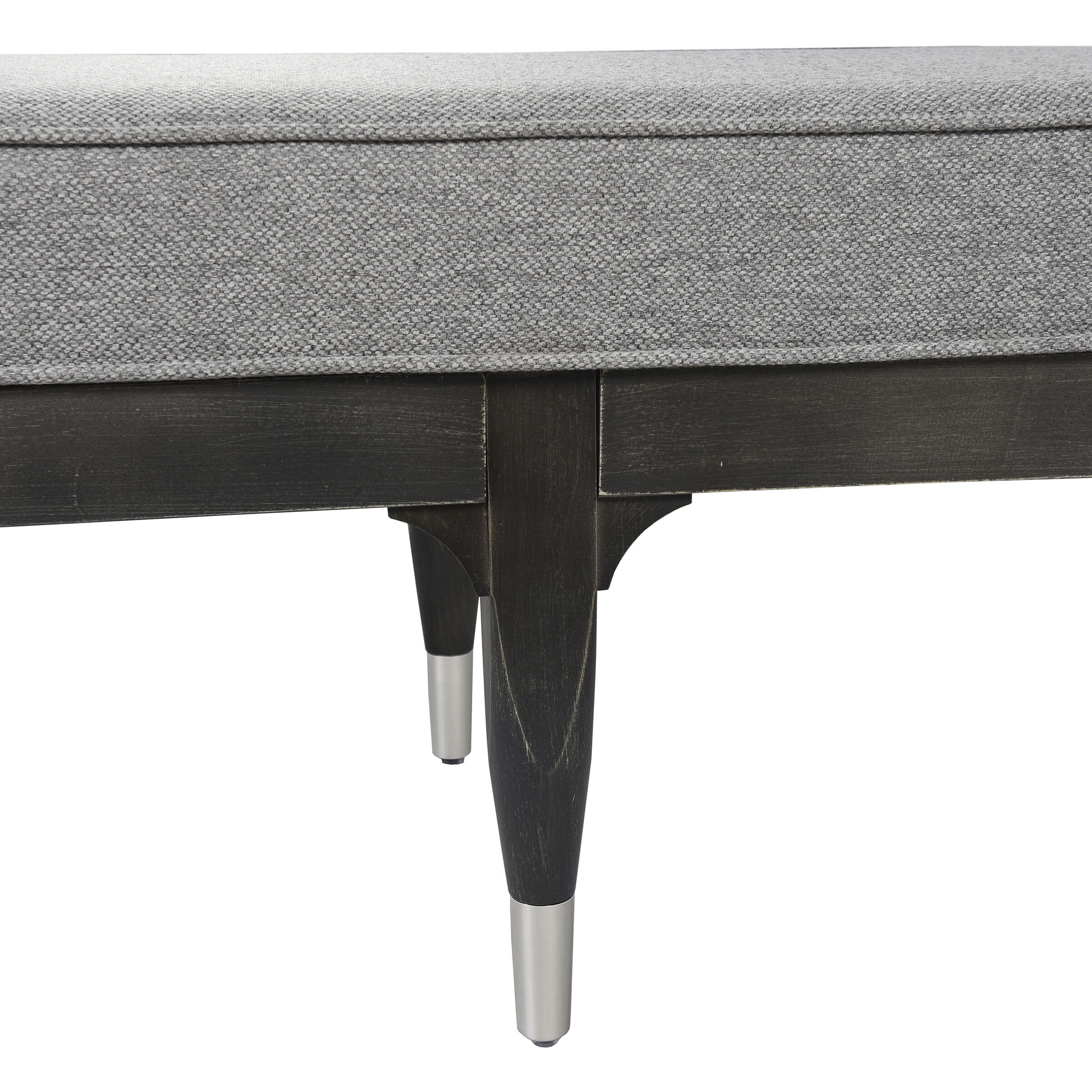 Cameron Gray and Charcoal Black Washed Chair Bench