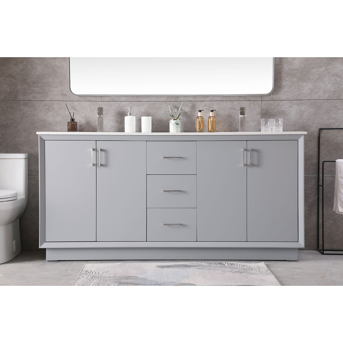 Hayes 72 X 22 X 35 inch Grey Vanity Sink Set