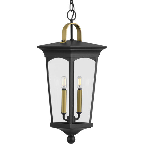 Chatsworth 2 Light 9 inch Textured Black Outdoor Hanging Lantern, Design Series