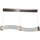 Parallel LED 48 inch Burnished Bronze Linear Pendant Ceiling Light in Smoke Granite, 2700K LED, Curved