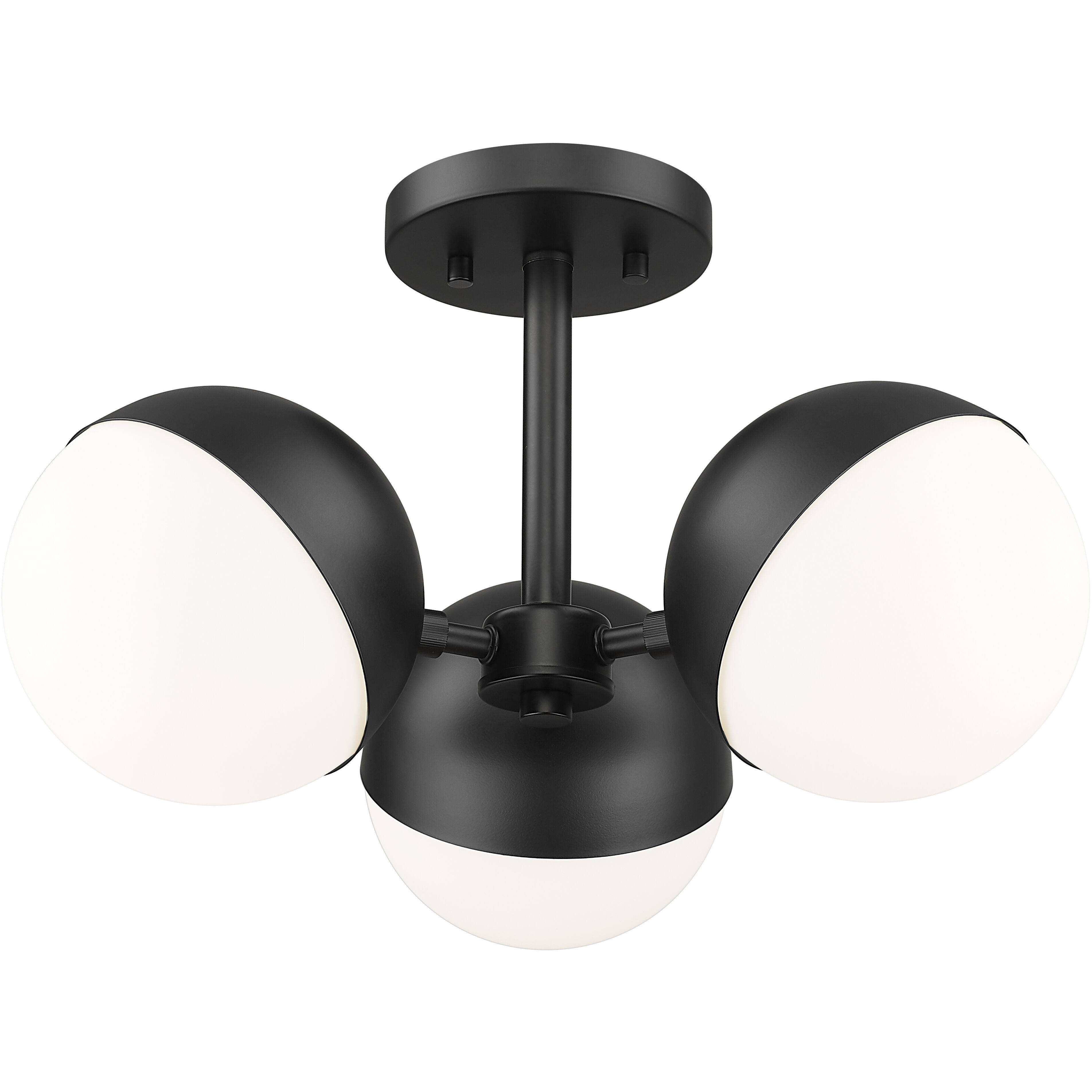 Realm Sphere 3 Light 17.25 inch Matte Black Semi Flush Mount Ceiling Light
