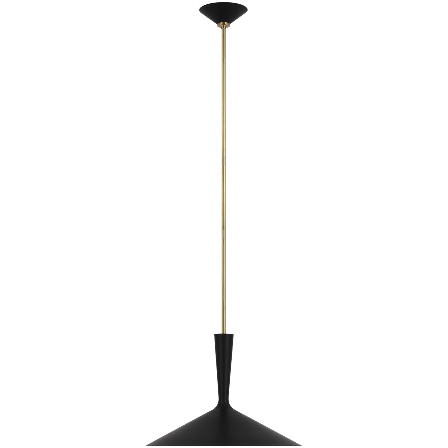 AERIN Rosetta LED 18 inch Matte Black and Hand-Rubbed Antique Brass Pendant Ceiling Light, Large