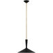 AERIN Rosetta LED 18 inch Matte Black and Hand-Rubbed Antique Brass Pendant Ceiling Light, Large