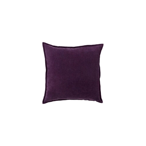 Cotton Velvet 22 X 22 inch Dark Plum Pillow Kit, Square