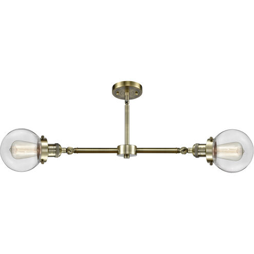 Franklin Restoration Beacon LED 23 inch Antique Brass Chandelier Ceiling Light in Clear Glass, Franklin Restoration